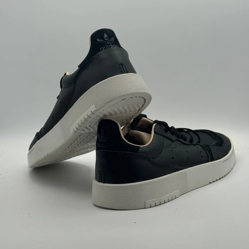 Adidas Supercourt‎ Shoes Mens Size 6 Black White Leather Low Top Sneakers Casual